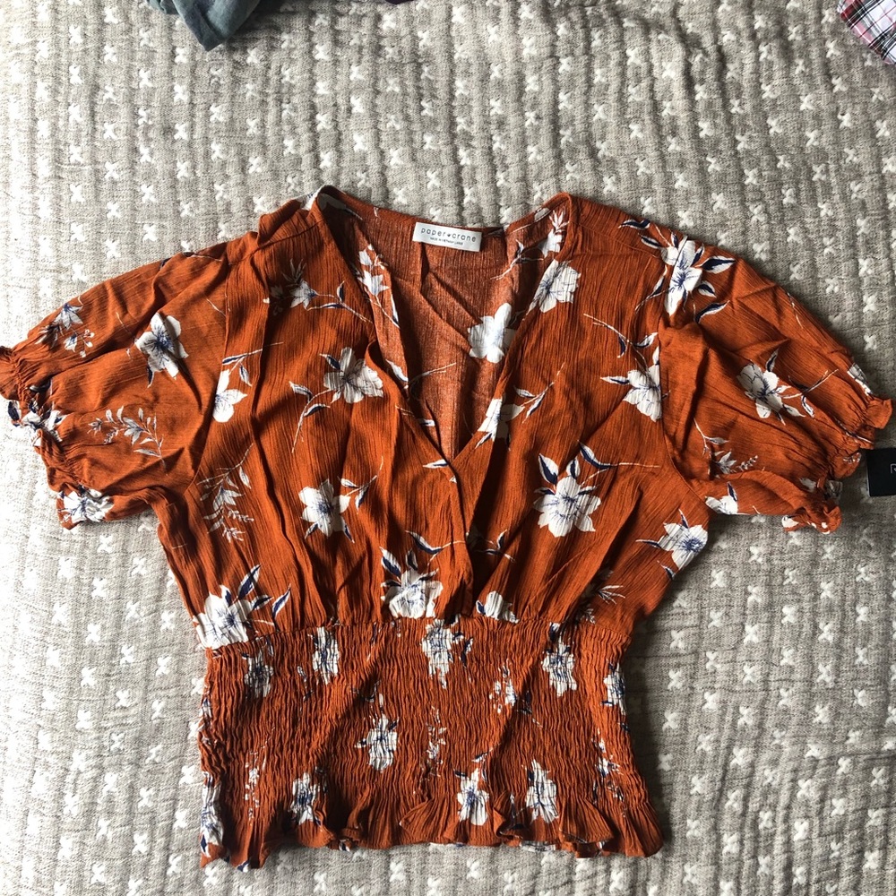 Camel Brown Cropped Top